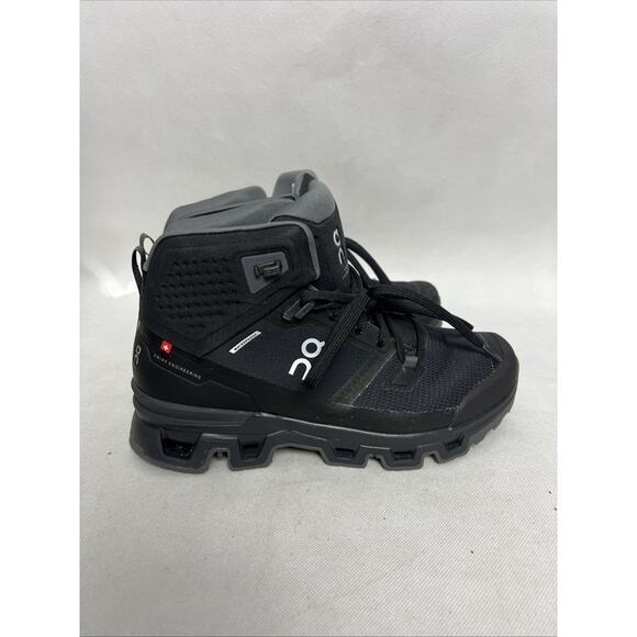 On Cloud Women’s Cloudrock Waterproof Hiking Trail Boots Size 8.5 Black - Picture 6 of 12